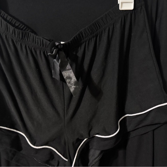 Black Women's Pajama Top with White Trim - Picture 3 of 3